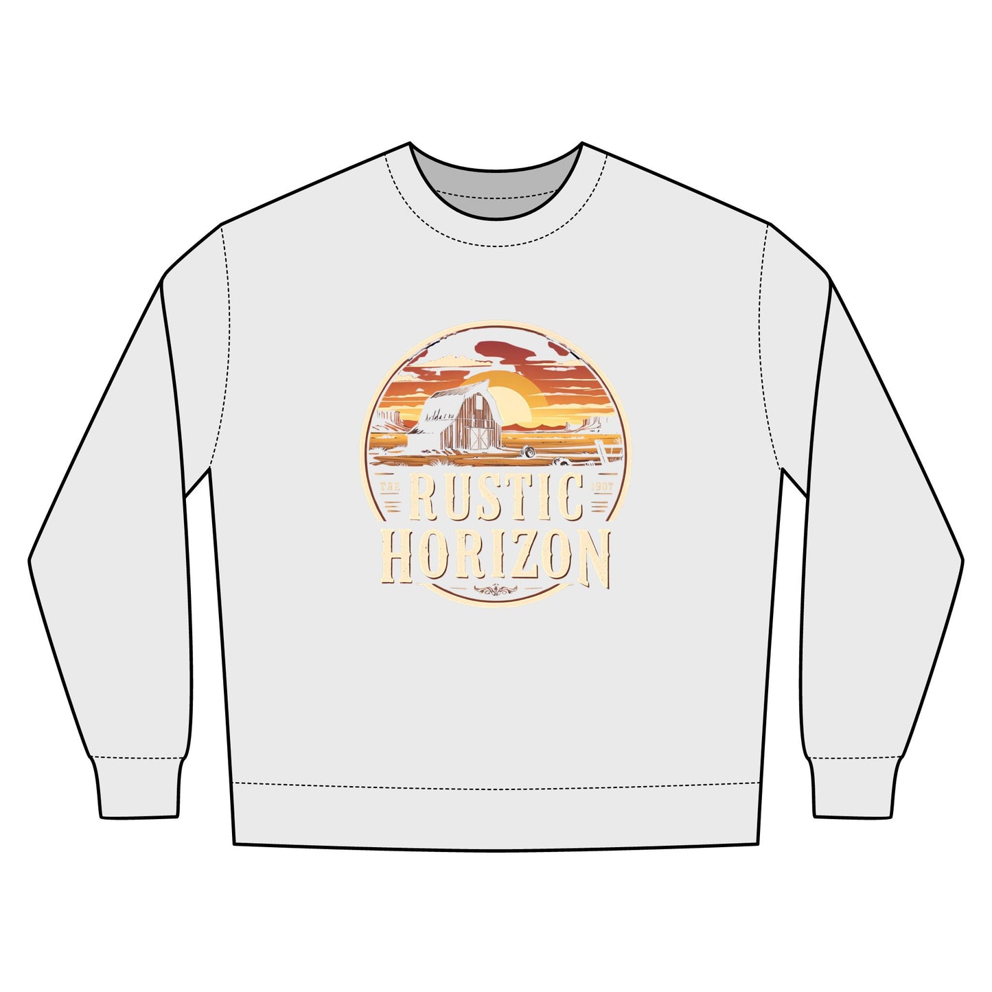 Rustic Horizon Rodeo Sweatshirt, Unisex Casual Crewneck, Western Style Pullover, Perfect for Fall, Gift for Rodeo Fans