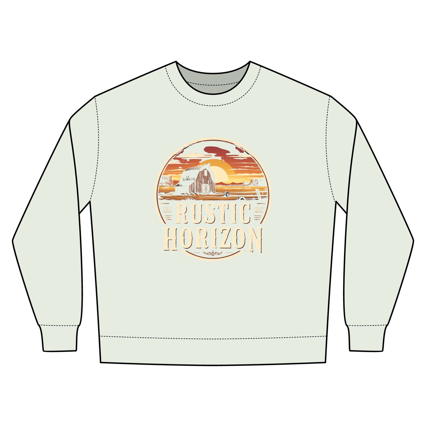 Rustic Horizon Rodeo Sweatshirt, Unisex Casual Crewneck, Western Style Pullover, Perfect for Fall, Gift for Rodeo Fans