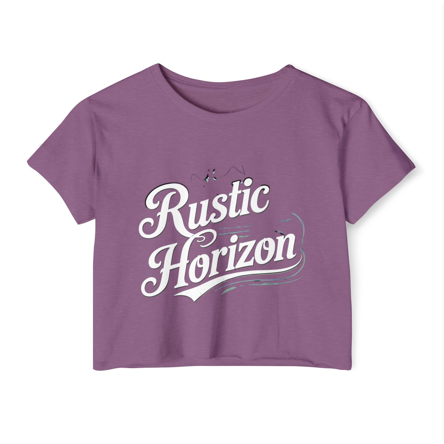 Rustic Horizon Women's Festival Crop Top - Boho Chic Graphic Tee for Music & Art Lovers