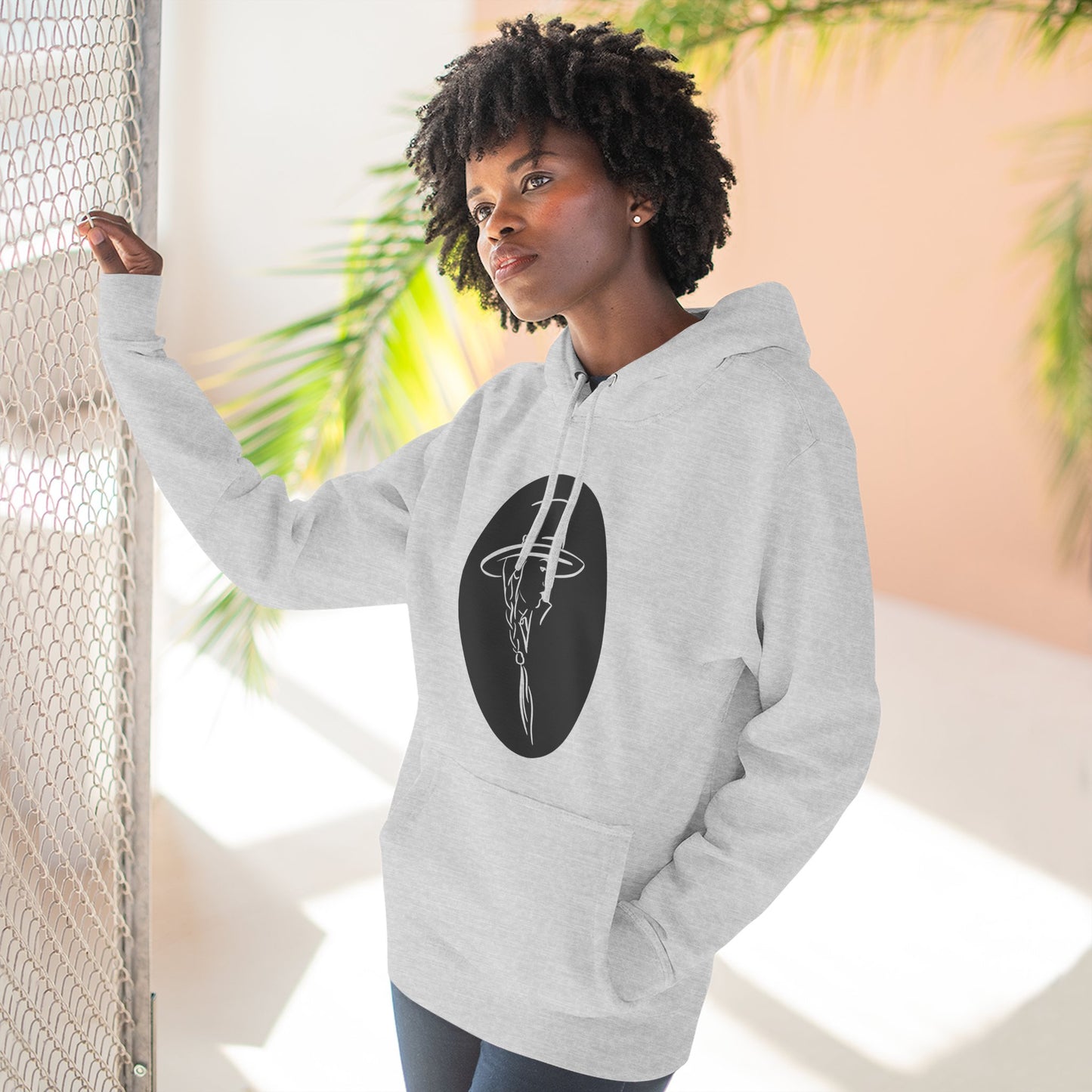Stylish Three-Panel Fleece Hoodie with Minimalist Design