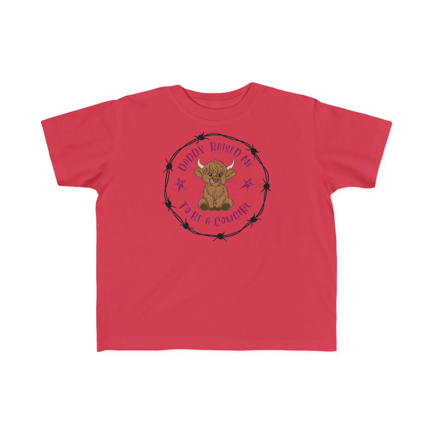 DADDY RAISED ME TO BE A COWGIRL Toddler's Fine Jersey Tee
