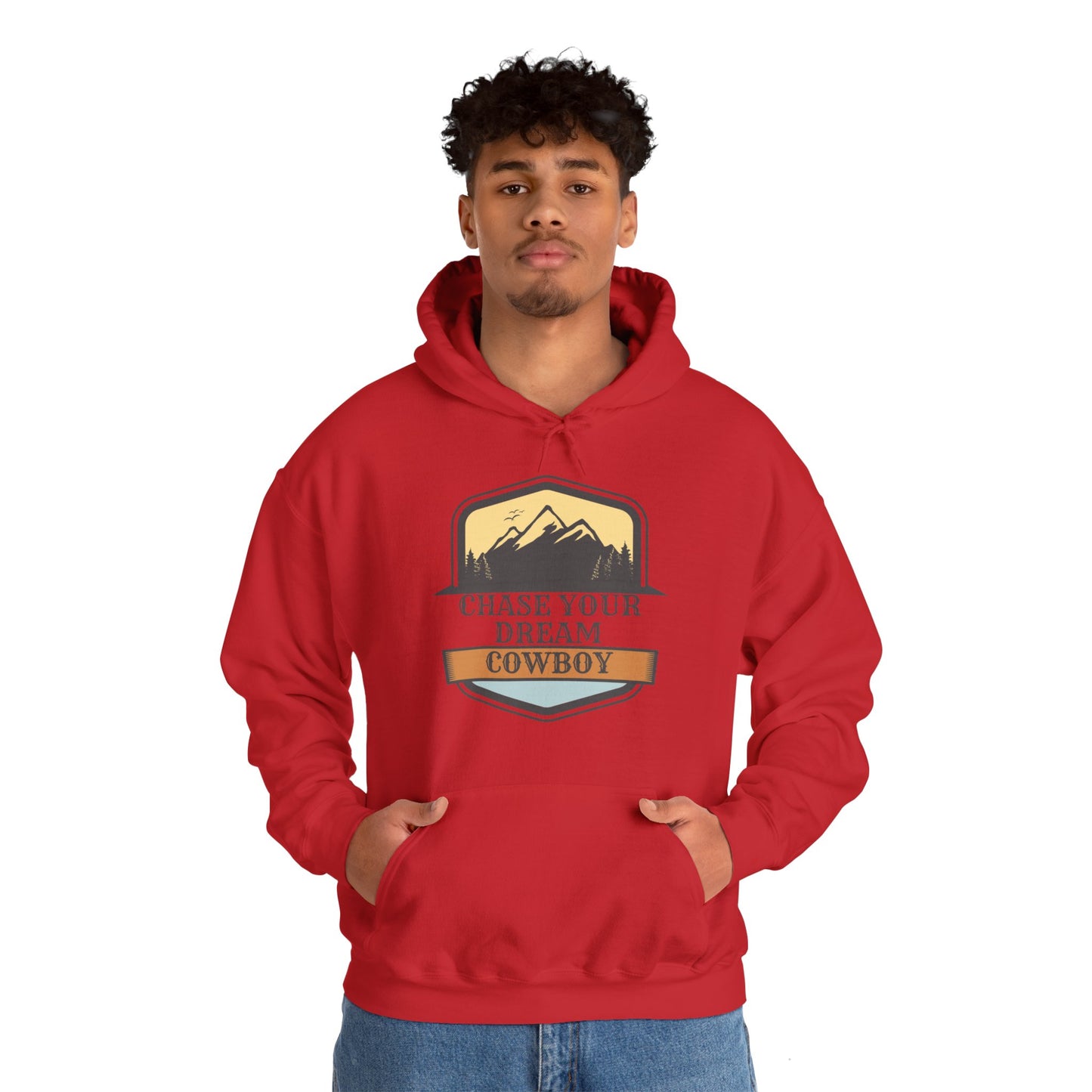 CHASE YOUR DREAM COWBOW MOUNTAIN Unisex Heavy Blend™ Hooded Sweatshirt