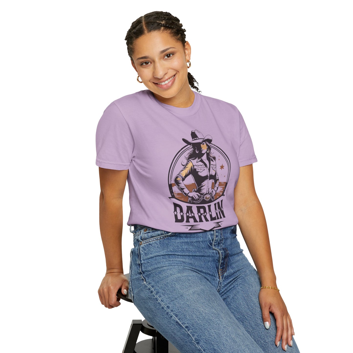 Darlin Rustic Horizon Cowgirl  UNISEX T-Shirt｜Festival Wear, Casual Outfit, Gift for Nature Lovers, Vintage Style Tee, Summer Essential