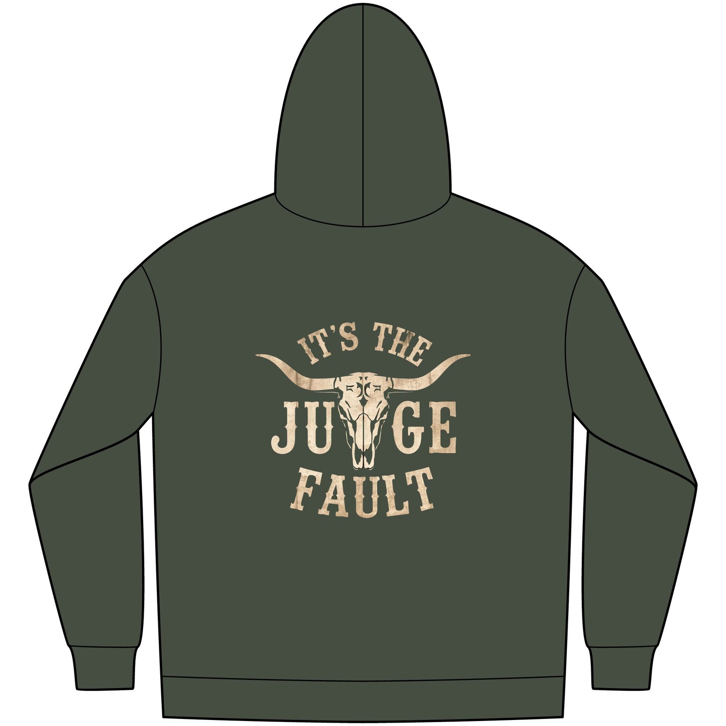 IT'S THE JUDGE FAULT 2 SIDES Unisex Western Fleece Hoodie, Rustic Fashion Sweatshirt, Cozy Winter Apparel, Gift for Rodeo Lovers, Casual Outdoor Clothing