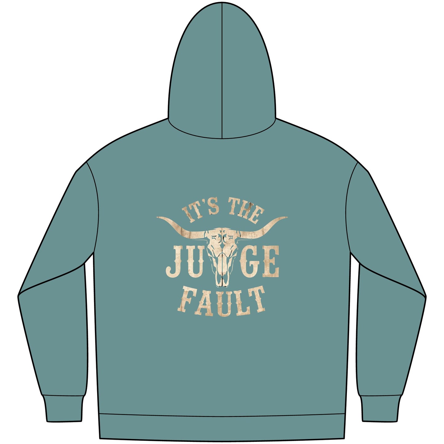IT'S THE JUDGE FAULT 2 SIDES Unisex Western Fleece Hoodie, Rustic Fashion Sweatshirt, Cozy Winter Apparel, Gift for Rodeo Lovers, Casual Outdoor Clothing