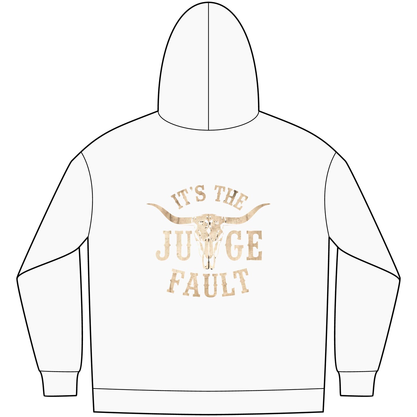 IT'S THE JUDGE FAULT 2 SIDES Unisex Western Fleece Hoodie, Rustic Fashion Sweatshirt, Cozy Winter Apparel, Gift for Rodeo Lovers, Casual Outdoor Clothing