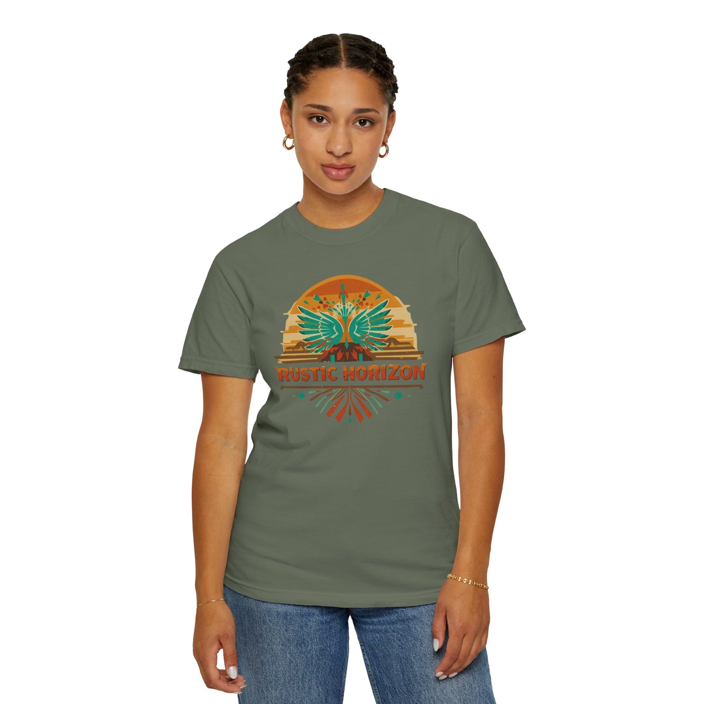 Touch of Rustic Horizon Sunset UNISEX T-Shirt｜Festival Wear, Casual Outfit, Gift for Nature Lovers, Vintage Style Tee, Summer Essential