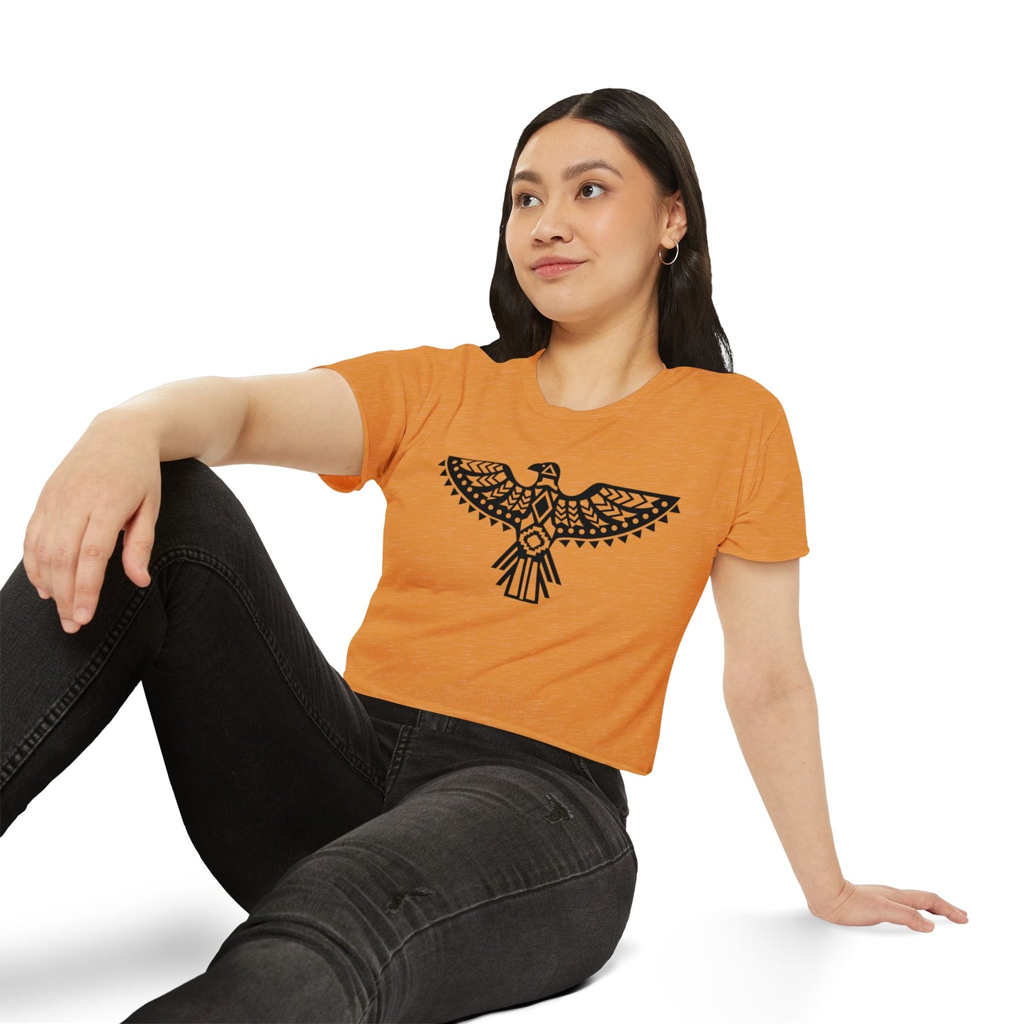 Women's Festival Crop Top - Boho Chic Graphic Tee for Music & Art Lovers