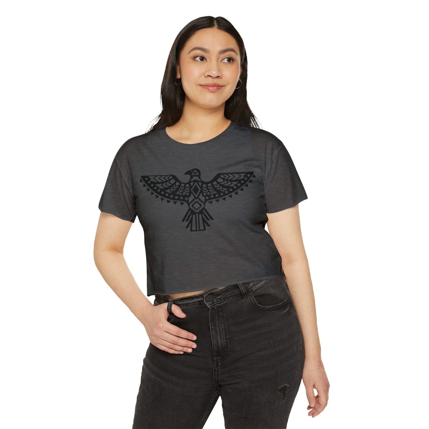 Women's Festival Crop Top - Boho Chic Graphic Tee for Music & Art Lovers