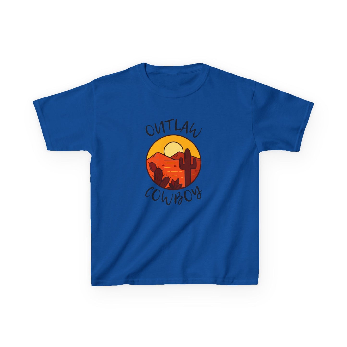 OUTLAW COWBOY Kids Tee - sunset Cowboy Design