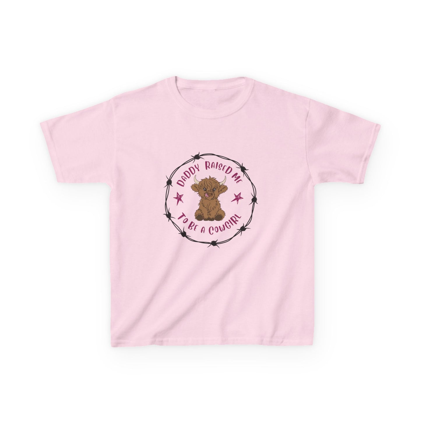 DADDY RAISED ME TO BE A COWGIRL Kids Heavy Cotton™ Tee
